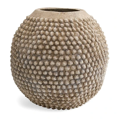Vase Spike Oversized Cement Antique Taupe