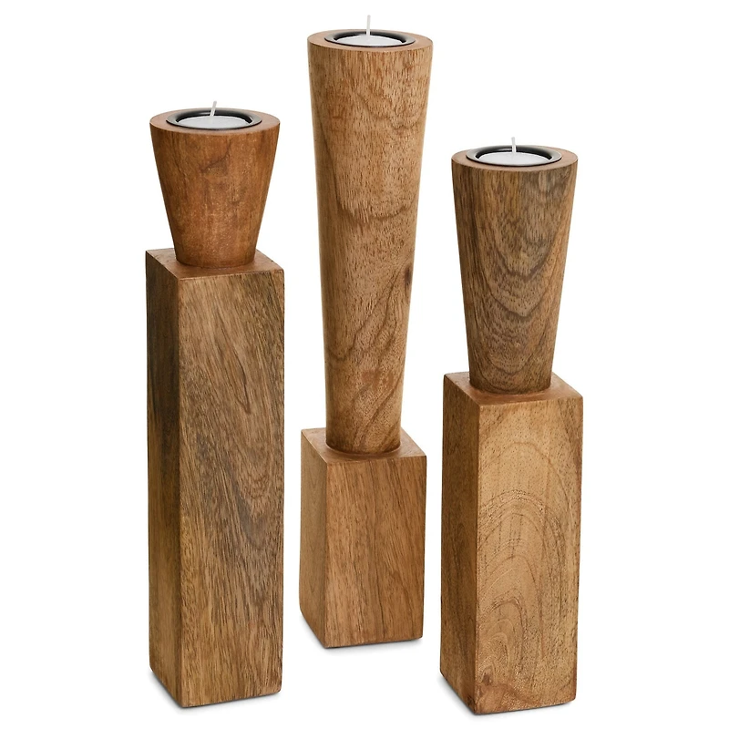 Sassari Medium Candle Holder Mango Wooden Natural