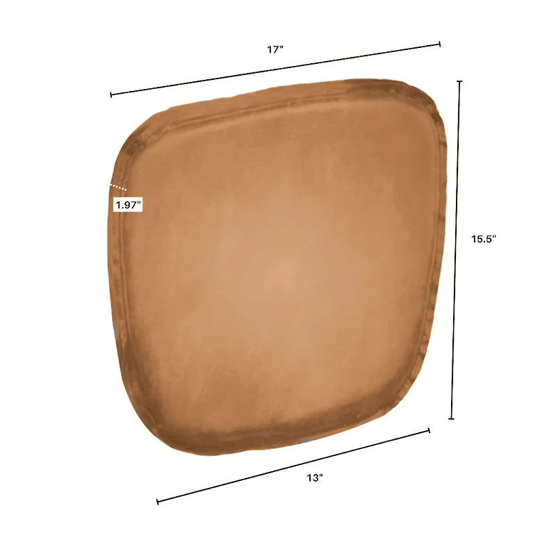 Metal Crossback Leather Cushion Seat - Cognac