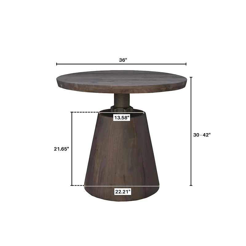 Bronx Bistro Crank Table - Vinegar Matte