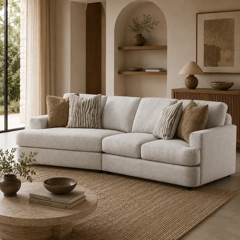Cara 2 PCs Sectional w/4 Pillows - Left Cuddler