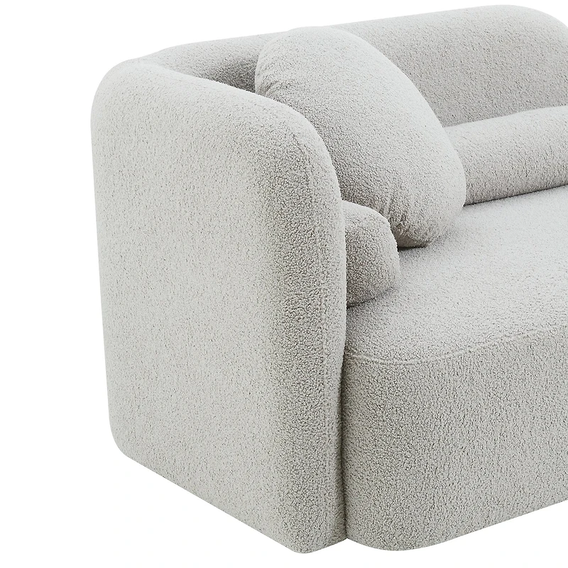 Fika Premium Boucle Fabric Sofa - Teddy Taupe