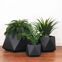 Ion Short Fiberclay Planter Black - Large