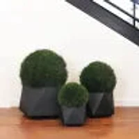Ion Short Fiberclay Planter, Black, Medium