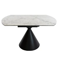 Elskede Round Extendable Dining Table - Faux Marble