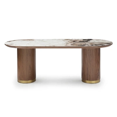Haven Ceramic Top and Wooden Base Dining Table