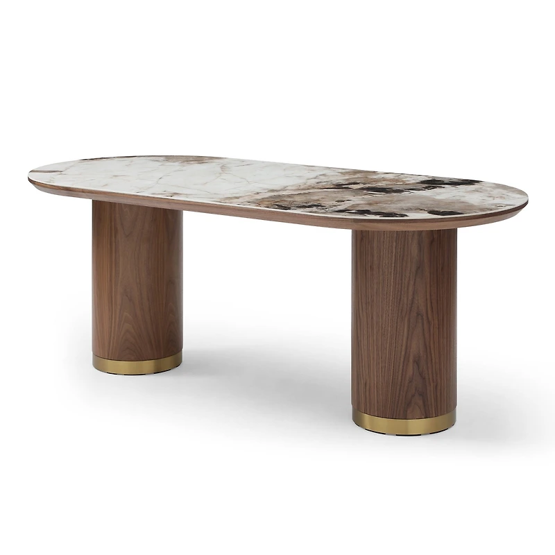 Haven Ceramic Top and Wooden Base Dining Table