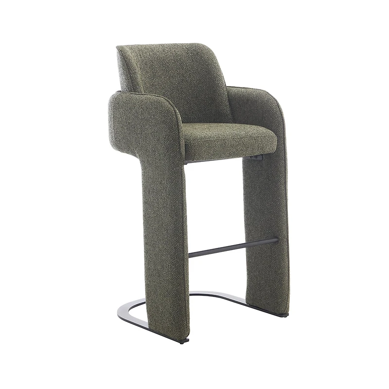 Elina Green Upholstered Modern Bar Chair