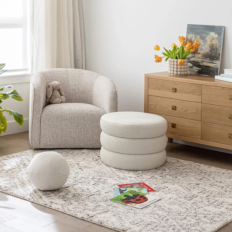 Siel Ottoman - Velvet Ecru