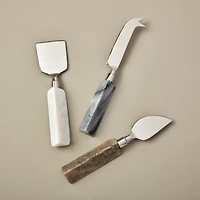 Geometric Marble Triangular Cheese Set