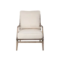 Harman II Off-White Fabric Seat w/ Wood Frame Accent Chair