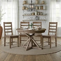 Irish Coast Round 47/63" Extension Dining Table - Rustic Sundried