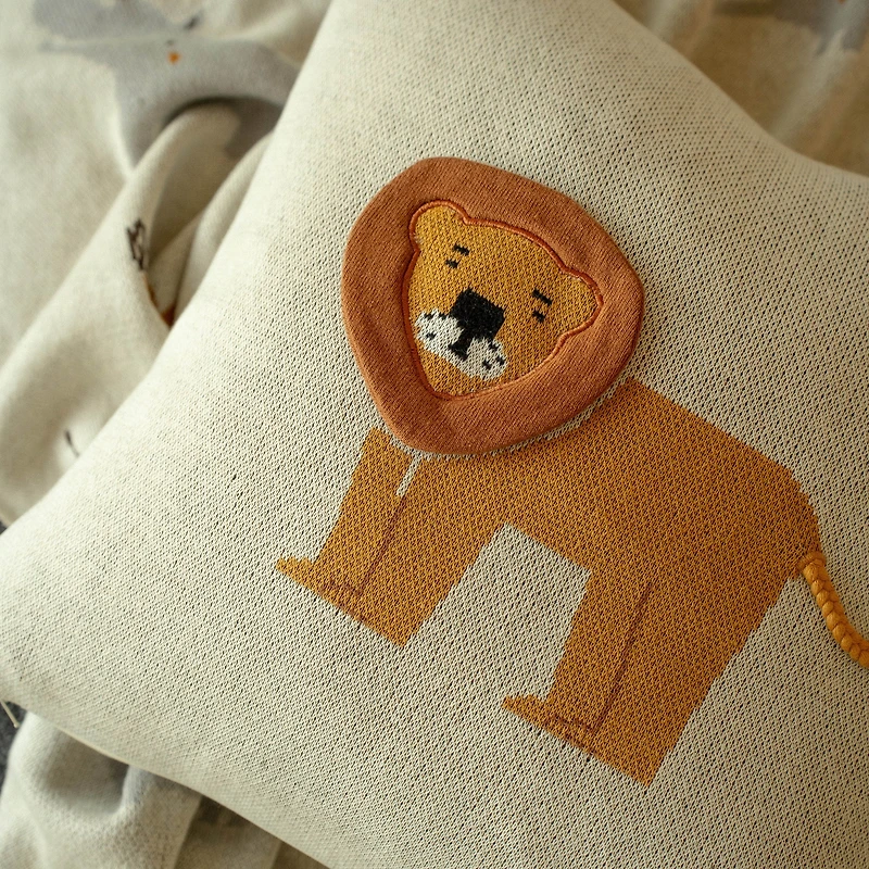 Lion Knit Pillow