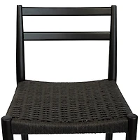 Jakarta Counter Stool with Back - Black/Black Woven Seat