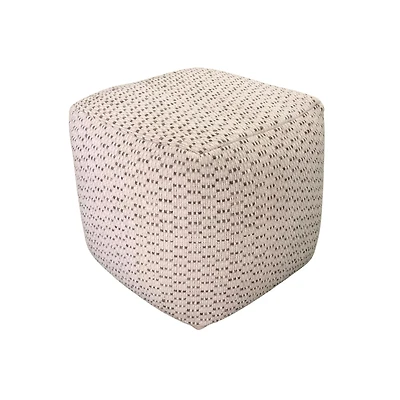 Kimono Pouf - Ivory/Grey