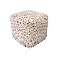 Kimono Pouf - Ivory/Grey