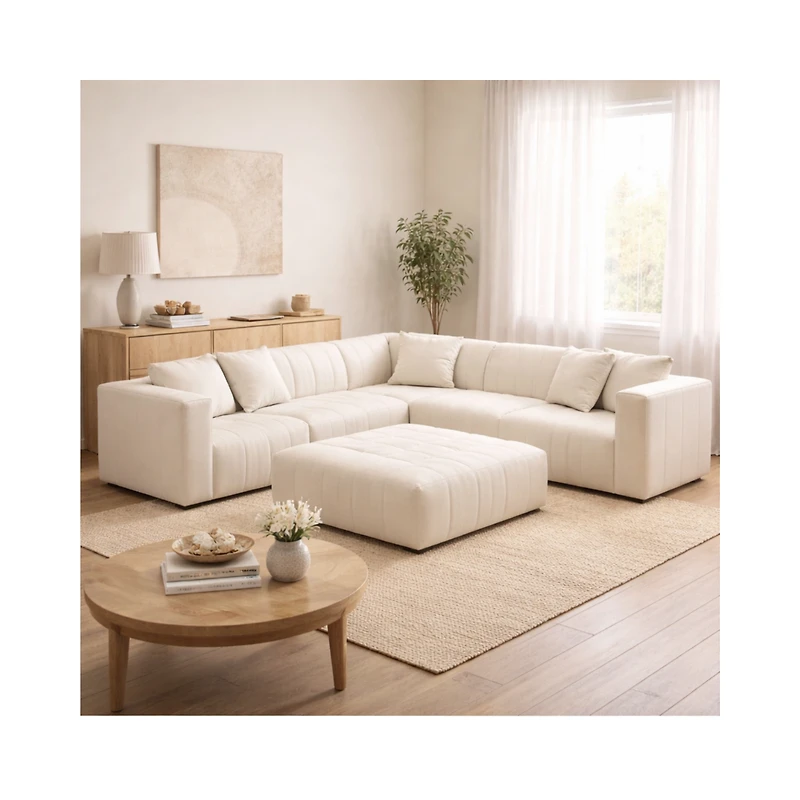 Svala Premium Fabric 6 PCs Modular Sectional - Monique Beige