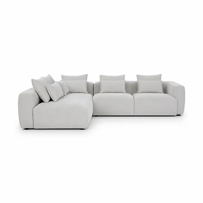 Nella Modern Sectional Sofa with Left Chaise - Pearl