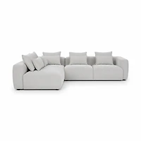 Nella Modern Sectional Sofa with Left Chaise - Pearl