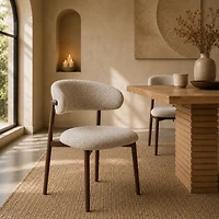 Malin Upholstered Dining Chair with Walnut Metal Legs
