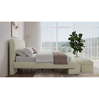 Silla Upholstered Bed with Tall Headboard Sandy Chenille
