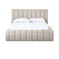 Silla Upholstered Bed with Tall Headboard Sandy Chenille