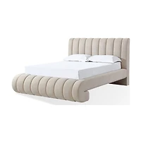 Silla Upholstered Bed with Tall Headboard Sandy Chenille