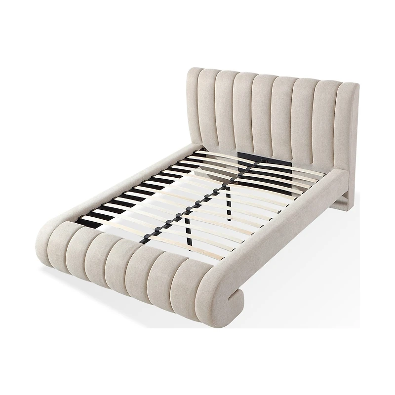 Silla Upholstered Bed with Tall Headboard Sandy Chenille