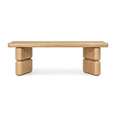 Nelly Acacia Wood Dining Bench in Lioness Finish