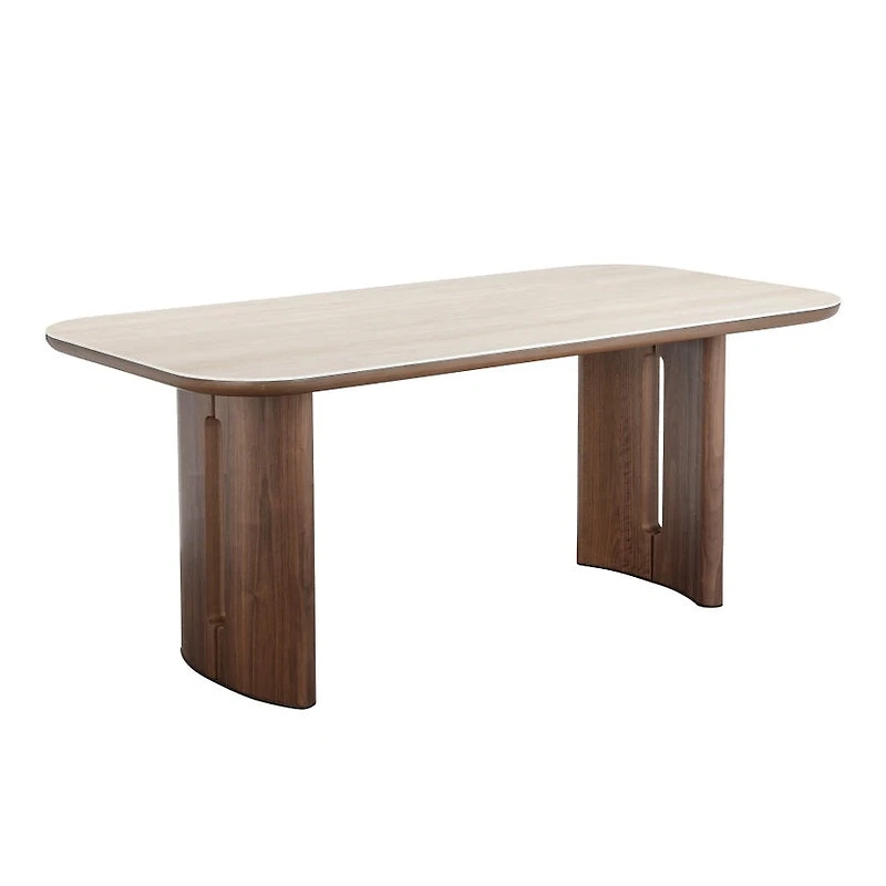 Kendo Dining Table with Travertine Ceramic Top