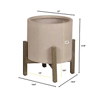 Patio Round Standing Pot Small - Brown Stone