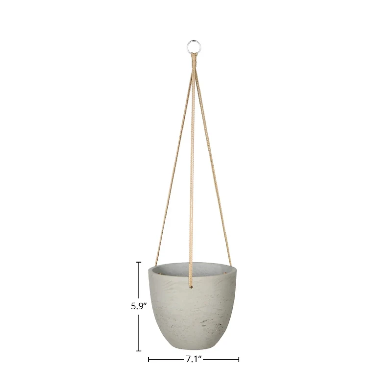 Classic Small Hanging Pot - Cement Grey