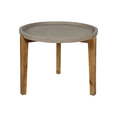 Patio Small Round Garden Table - Brown Stone