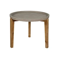 Patio Small Round Garden Table - Brown Stone