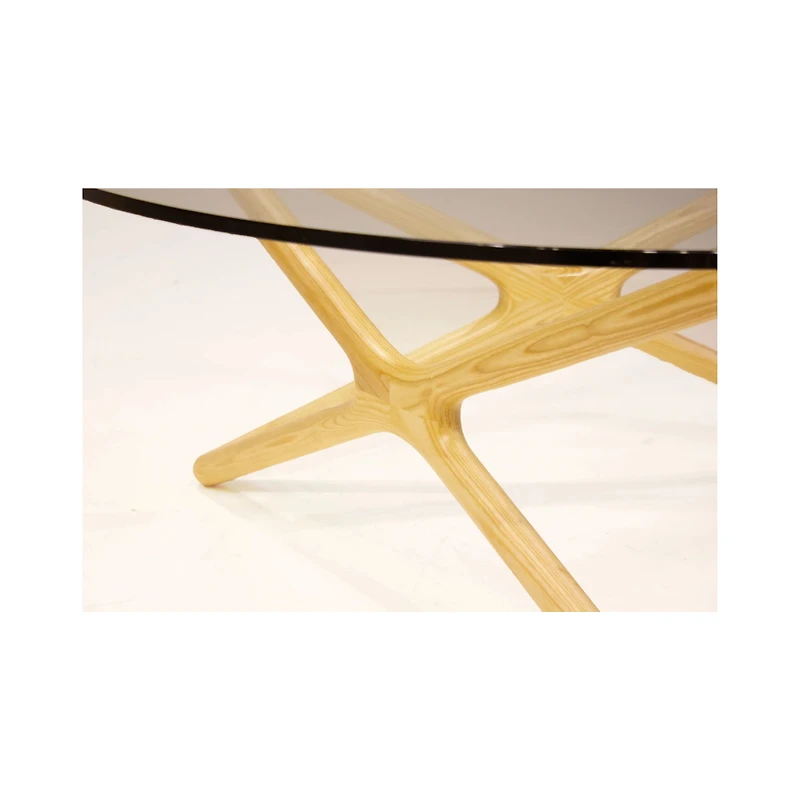 QUASAR Coffee Table Round Natural Ash Stain Base