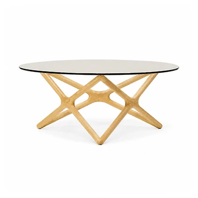 QUASAR Coffee Table Round Natural Ash Stain Base
