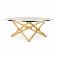 QUASAR Coffee Table Round Natural Ash Stain Base