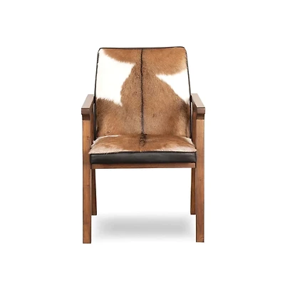 Rio Cool Armchair - Brown Mindi Oak, Leather/Goat Hair