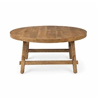 Rosie Round Medium Brown Wood Coffee Table