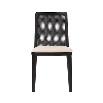 Cane Dining Chair - Oyster Linen