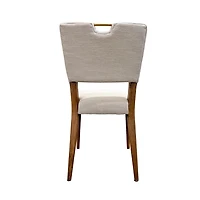 Luella Dining Chair - Sandy Beige/Cool Brown Legs