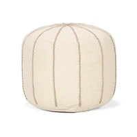 Sachi Beige w/ Stitching Pouf