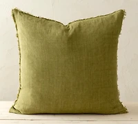 24x24 Lina Linen Pillow Dark Moss