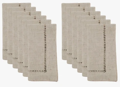 Hemstitched Border Napkin Taupe