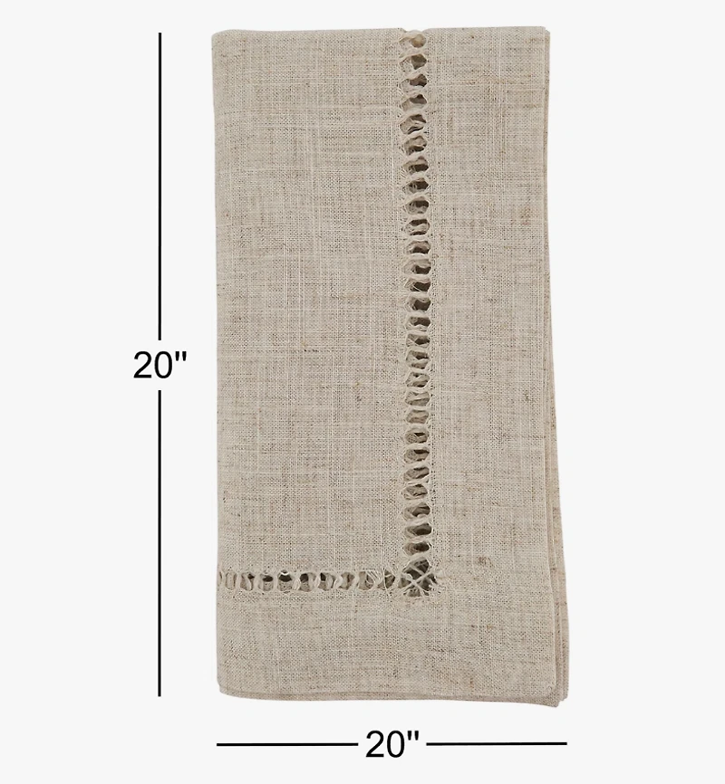 Hemstitched Border Napkin Taupe