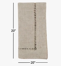 Hemstitched Border Napkin Taupe