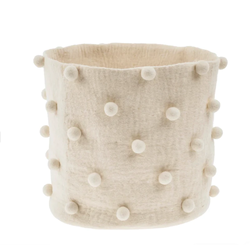 Felted Pom Pom Basket S