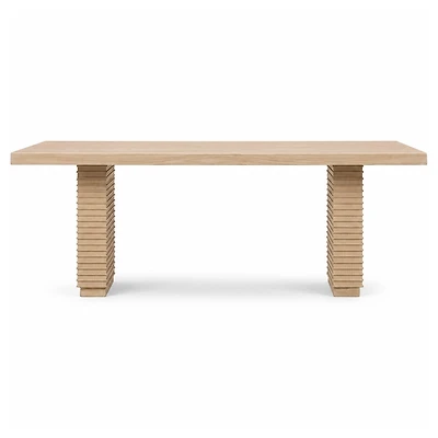 Solveig Double Pedestal Wooden Dining Table – Daffodil Finish