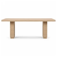 Solveig Double Pedestal Wooden Dining Table – Daffodil Finish