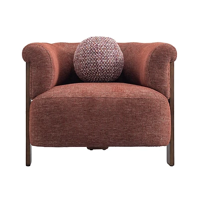 Stave Accent Chair – Natural Wood & Textured Fabric
